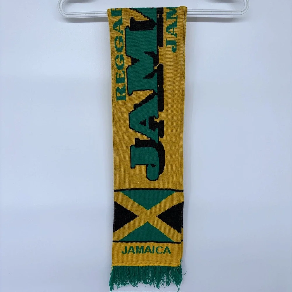 Jamaica Soccer‎ Scarf Yellow Green National Team Futbol Fringe 52 Inches